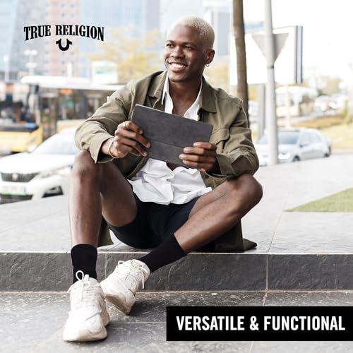 True Religion Mens 8 Pairs Crew Socks for Men Premium Athletic Men's Socks, Shoe Size 8-124