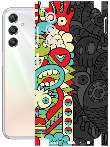 Image of AtOdds - Full Body Back Screen Guard Protector Film - Lamination Wrap Skin Sticker Compatible with Samsung Galaxy M34 (5G) | Scratchproof Matte Finish (Graffiti50)