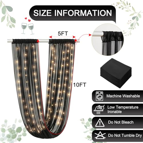 Cortinas de techo negras con luces 6 paneles 5x10 ft miniatura 4