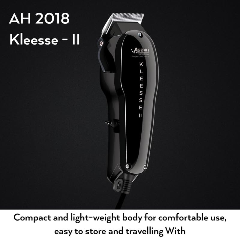 Image of ASBAH Kleesse - II Professional Hair Clipper - High-Efficiency Precision Blades, 8 Guide Combs, Cordless Hair Cutting Tool - 1 Year Warranty & Lifetime Repairs