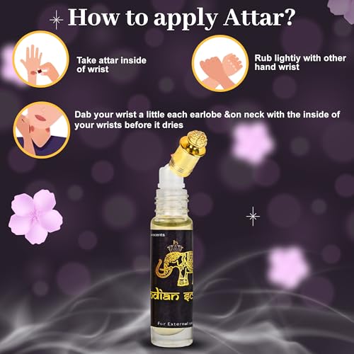 Image of Romantic Rose Attar - Alcohol-Free Natural Rose Perfume Oil | Long-Lasting Floral Fragrance for Women & Men | 8ml Roll-On Ittar | Soft & Sensual Scent