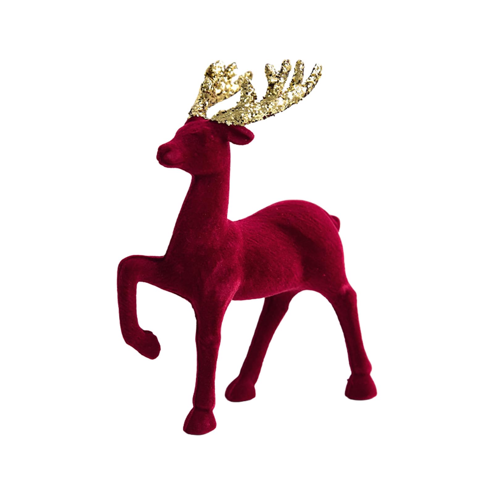 sodeber Christmas Deer Figurines, Deer Animal Model, Realistic Reindeer Figurines with Glittered Antlered and Feet Centerpieces Table Centerpieces