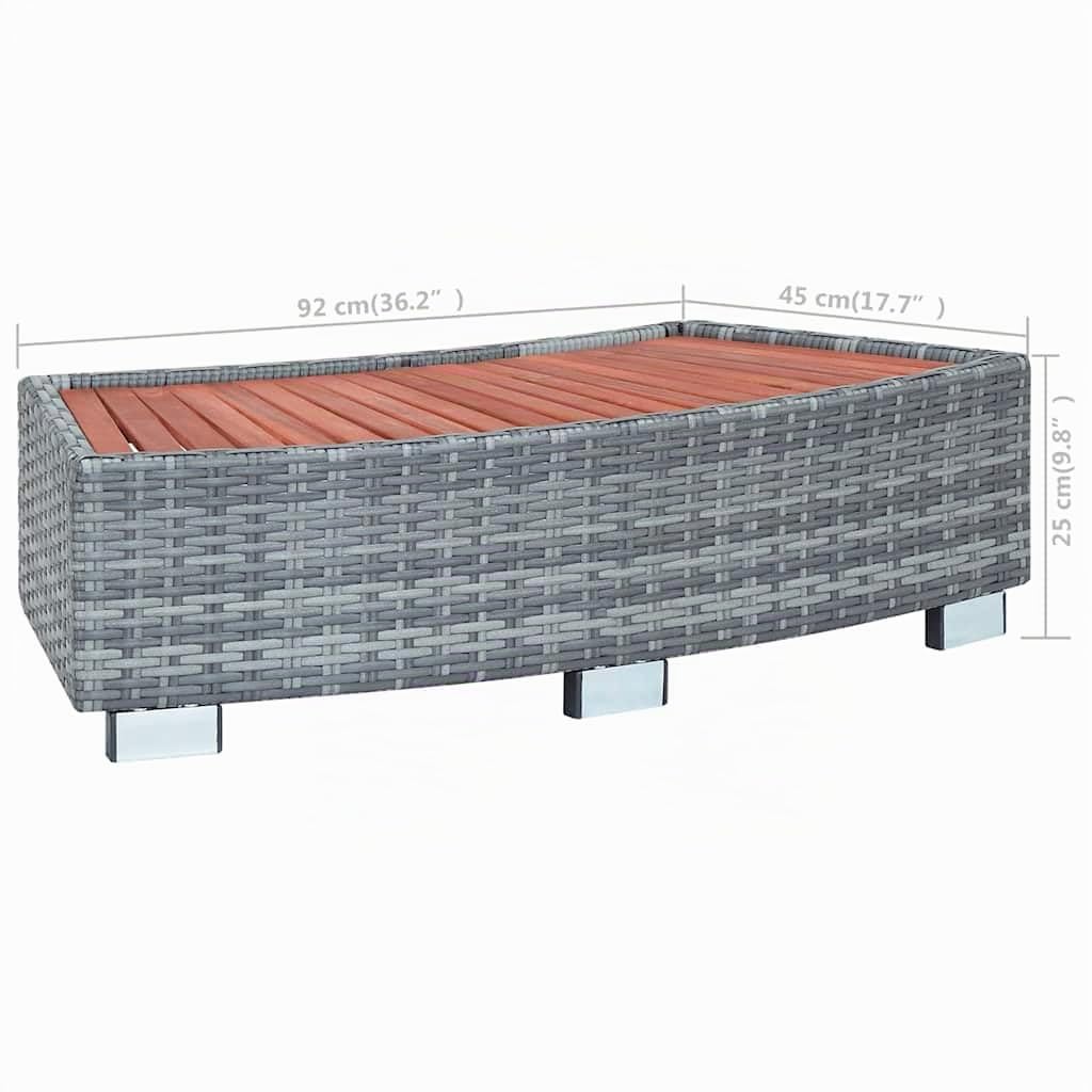 Marche de spa Gris Résine tressée 92 x 45 x 25 cm