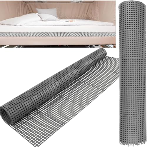 Plastic Ventilated Mattress Underlay Pad for RV Boat Camper- 83x59 Queen Size Interlocking Modular Non Slip Design Breathable Mesh RV Under Mattress Ventilation Air-Flow