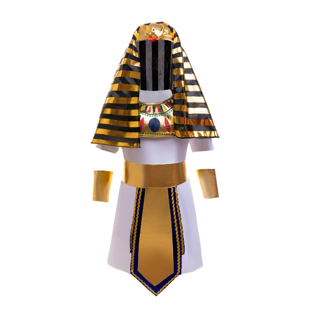 Lito Angels Egyptian Pharaoh Costume Fancy Dress Up Outfits Set with Accessory for Kids Boys Age 10-11 Years
