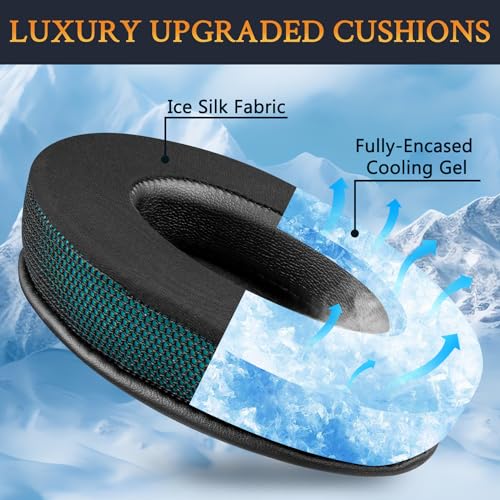 Image of SOULWIT Cooling Gel Earpads Cushions for Audio-Technica ATH M50X /M40X, HyperX Cloud /Alpha, SteelSeries Arctis, Ear Pads for Sony MDR-1ABT /1RBT /1RNC /7506, Turtle Beach Stealth 420X /600 - Dark Green