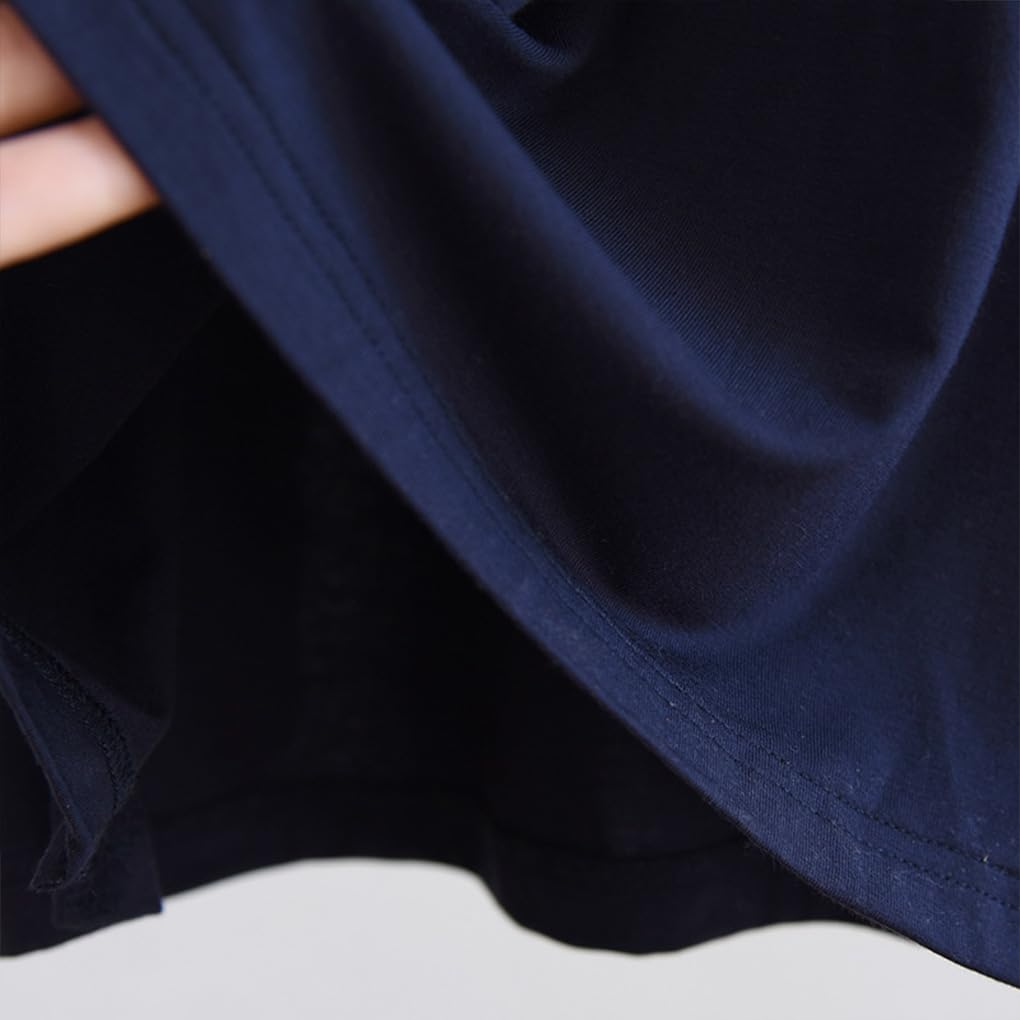 Herren-Nachthemd, Raglan-Nachtwäsche, leicht, kurzärmelig, Pyjama, zweifarbig, Hautfreundliches Nachthemd, Schwarz/Dunkelgrau, 3 Stück, 3er-Set (Schwarz/Dunkelgrau, Größe 3XL), 8
