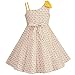 Sunny Fashion Girls Dress Yellow Plaid Bow Tie Stripe Spaghetti Suspender Sleeveless Size 12