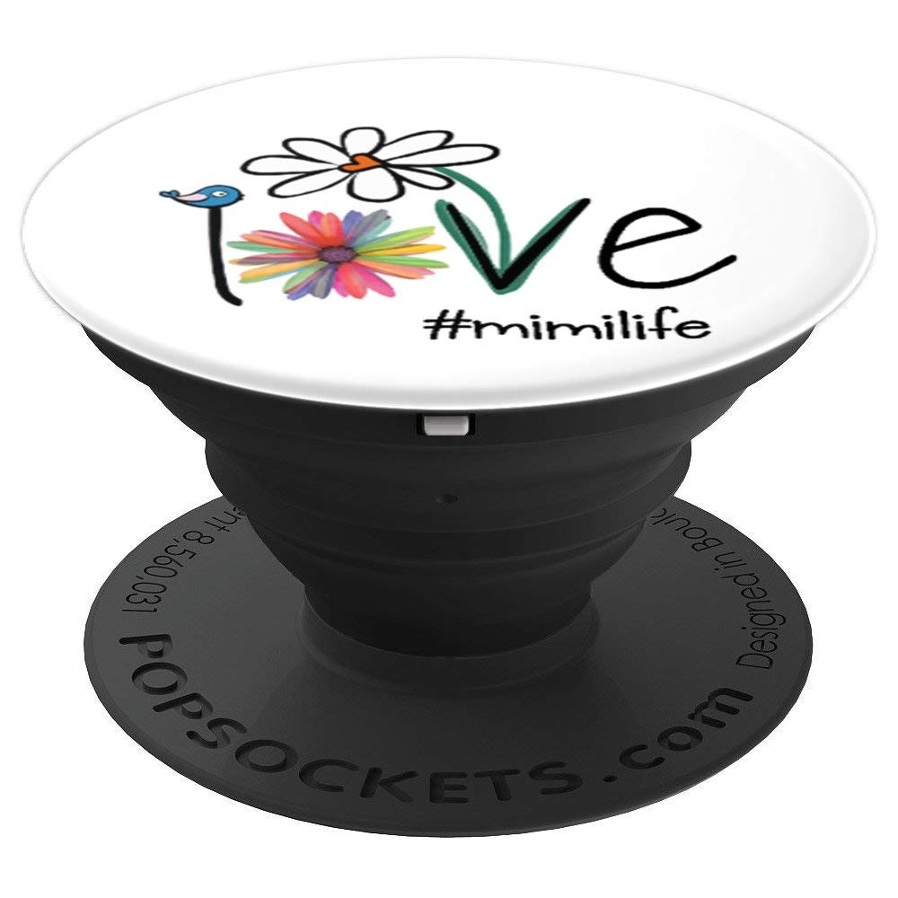 Woman Mom Love Mimi life #mimilife Heart Floral Xmas PopSockets Swappable PopGrip