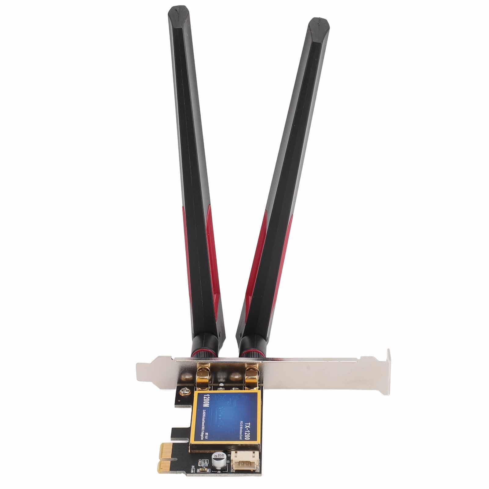 Dpofirs PCI Express X1 Scheda WiFi, Adattatore di Rete per PC a Gamma Ampia -Card 4.0 Stable 1200 Mbps 7260AC con Doppia Antenna 10DBI per Computer