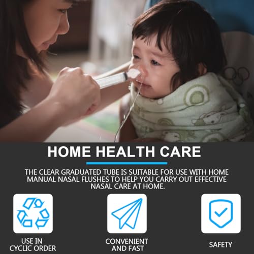 Image of DOERDO Nasal Syringe Irrigator, 8PCS Infant Nasal Irrigator, Silicone Tip Professional Infant Nose Cleaner, Reusable