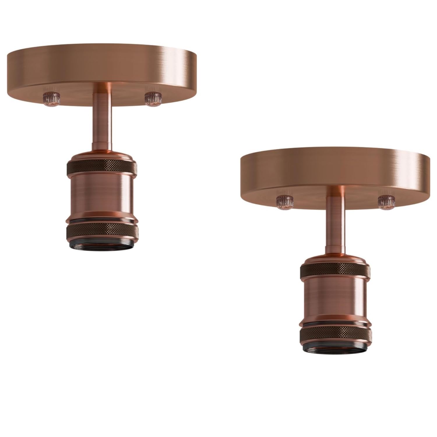 LEDSone 2 Pack Stylish Single Head Ceiling Lamp Retro Flush Mount E27 Lamp Holder Light Fixture for Bedroom Living Room Hallway Vintage Ceiling Lighting with Easy Installation