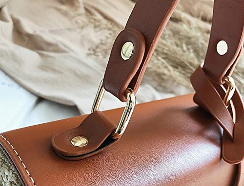 Straw Crossbody Bag for Women Hand Woven Shoulder Bag Leather Top Handle Small Boho Purse Rattan Beach Handbags4
