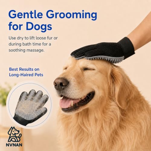 Image of NVNAN Pet Hair Removal Glove for Dogs & Cats, 2-Pack Gray