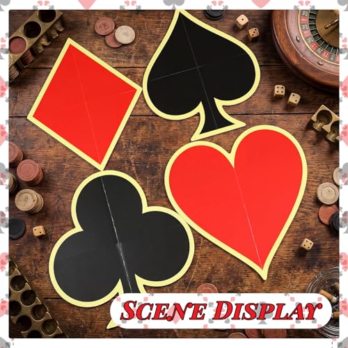 Decoraciones de cartas de póker jumbo Simgoing 4 piezas miniatura 6