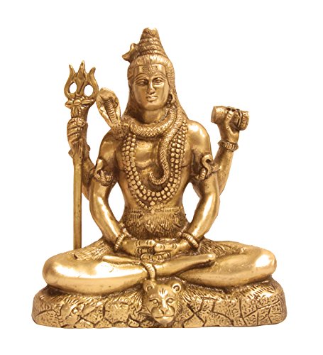 Aesthetic Decors Shiva Sitting With 4 Arms & Tripple Mala