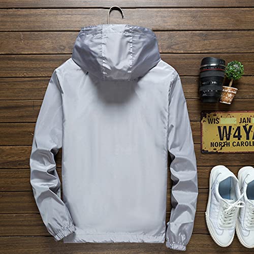 ERWAAD Herren Outdoor-Softshell-Jacke für Fendt Print Wasserdichter leichter Windbreaker Wandern Camping Kapuzenjacke mit Reißverschluss Winddichter Frühlingsmantel – Bild 5