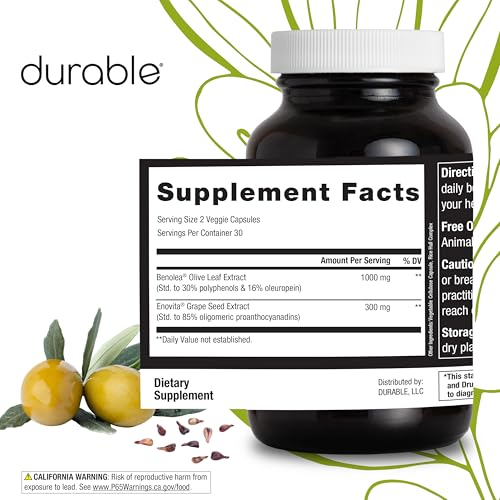 Durable Blood Pressure Benolea Olive Leaf & Grape Seed