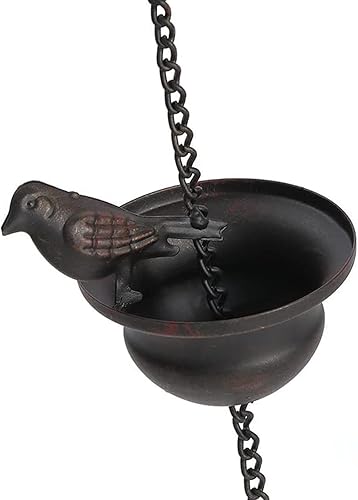 Miniatura 3 de KLKCMS Cadenas de lluvia de pájaros para canaletas de repuesto, copas de vertido, copas decorativas para colector de lluvia, cadena de lluvia de