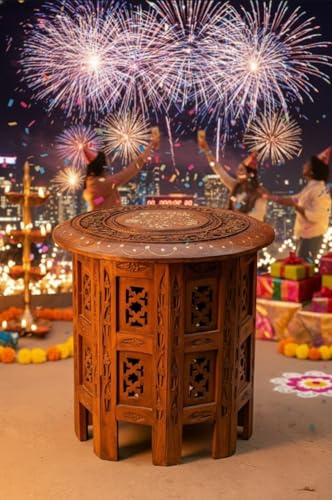 Image of Bros Moon Elegant and Sturdy Multi Purpose Table (Octa Table, 12 inches)