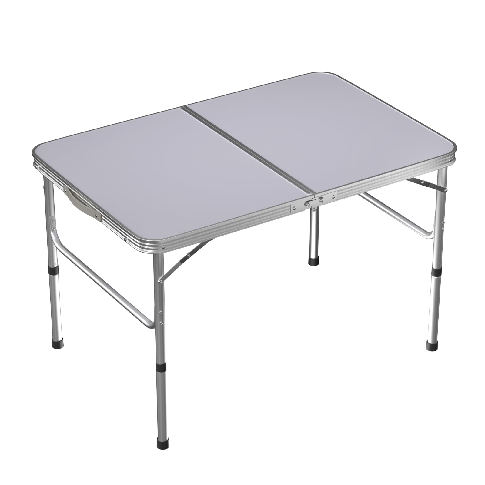 Składany stół kempingowy o regulowanej wysokości 0,9 m, lekki, przenośny, aluminiowy, do użytku wewnątrz i na zewnątrz, idealny na plażę, podwórko, grill, imprezy ogrodowe, wesela i inne białe