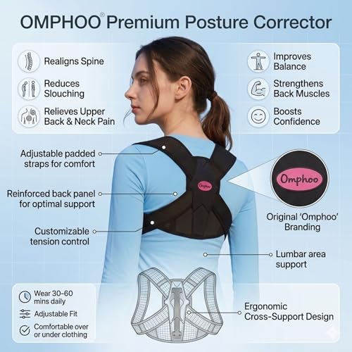 Image of Posture Corrector for Men & Women - Adjustable Upper Back & Shoulder Support Belt for Pain Relief, Slouching Correction, Desk Job & Daily Posture Training