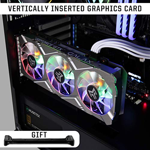 MUSETEX Phantom Black ATX Mid Tower Desktop Computer Gaming Case USB 3.0 Ports Tempered Glass Windows with 120mm LED RGB Fans Pre-Installed (BX6-MS6)