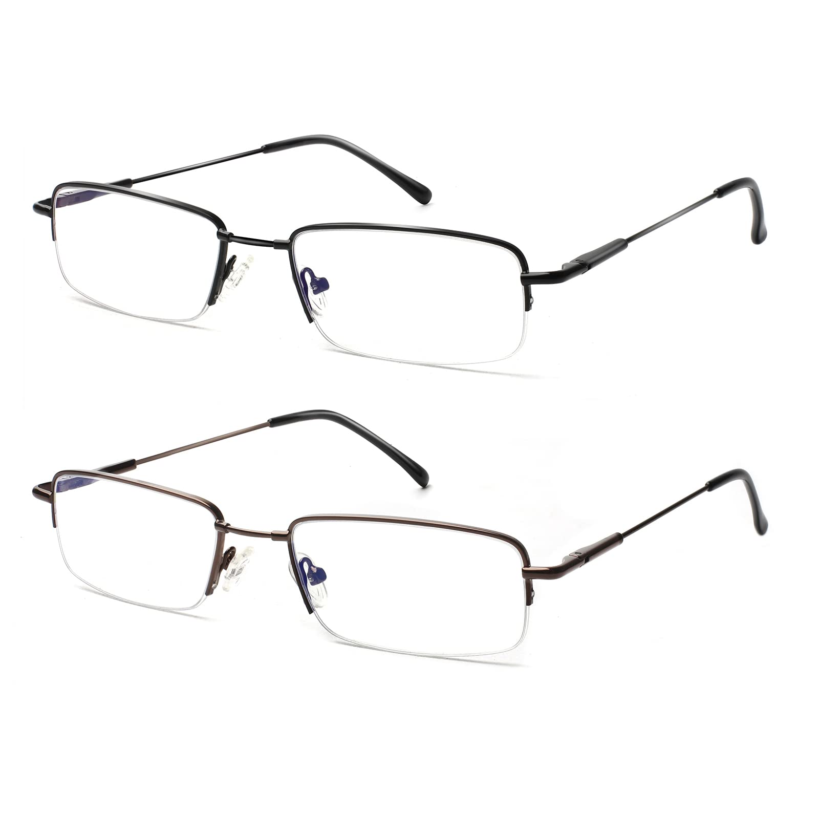2 Pack Reading Glasses Women And Men Blue Light Blocking Anti UV Ray Spring Hinge Readers Fashion