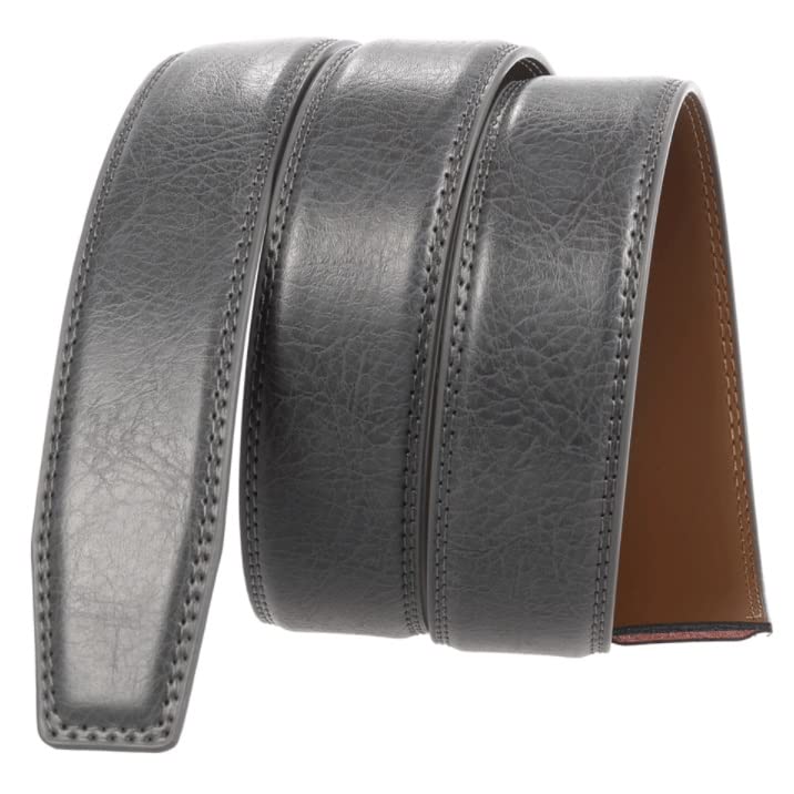 Mens Gray Belts Automatic Alloy Buckle Plus Size 130cm Male Belt Leather Belt for Men (Color : A, Size : 130cm) (A 120CM)3