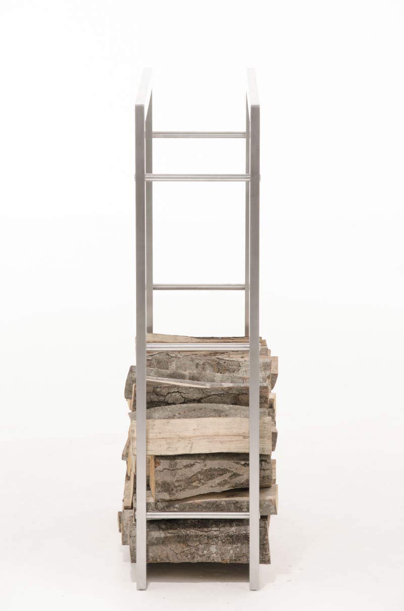 CLP Scaffale Legnaia Keri in Robusto Acciaio Inox per Camino I Portalegna da Interno per Caminetto I Supporto Legnaia Design Soggiorno, Dimensione:25x80x100 cm