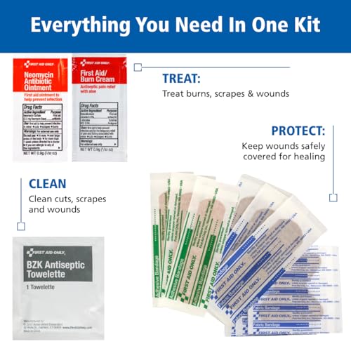 Image of First Aid Only SmartCompliance 50-Person OSHA Compliant First Aid Kit for Business and Office Spaces - Large Plastic Cabinet - Emergency Supplies for Cuts, Bruises, and Scrapes - 245 Pieces