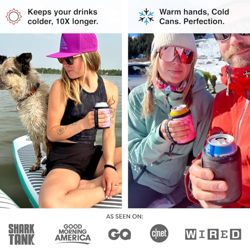 Image of PHOOZY Insulated Can Cooler for 12 oz Cans - Patented Drink Sleeve with NASA-Inspired Technology - Keeps Beer, Soda & Sparkling Water Cold Longer - Lightweight Outdoor Can Holder - Pink