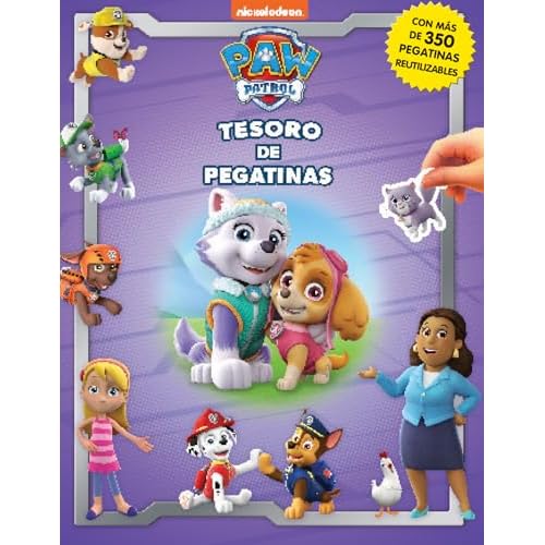 Paw Patrol La Patrulla Canina Niñas Tesoro de Pegatinas - Libros de actividades para niños, 350 pegatinas reutilizables, 96 páginas de diversión