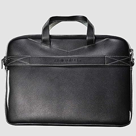 Microtech e-Bag BG14BB PC Bag for Notebook 15.6", Synthetic and Waterproof Leather, Dedicated Computer Compartment, Pockets for Accessories and Pen, Removable Shoulder Strap, Trolley Fixing, Blue Cover