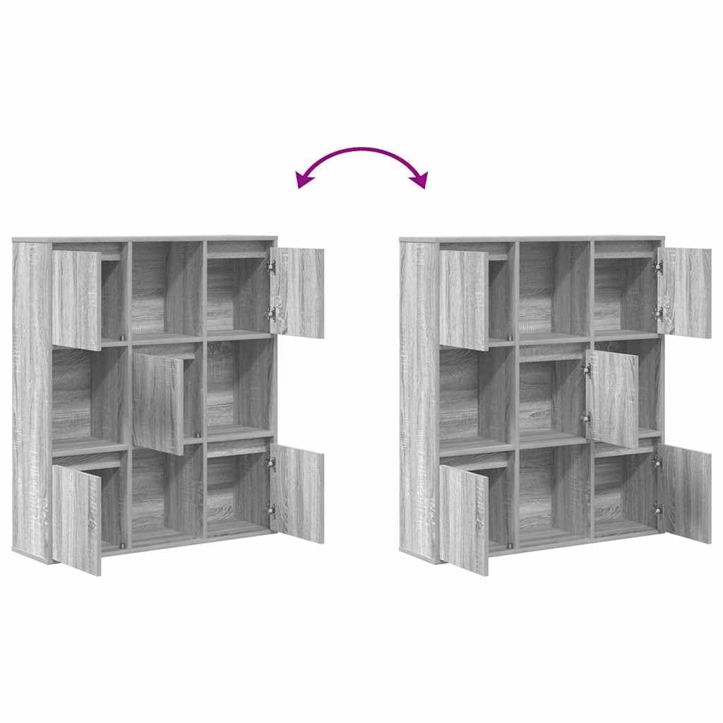 Generisch Bücherregal Grau Sonoma 89x24x101,5 cm Holzwerkstoff,Möbel,Regalsysteme,Bücherregale Bücherschränke-860405