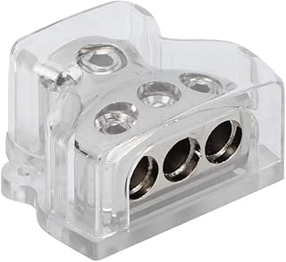 Car Power Ground Distribution Block 1X0GA IN-3X4GA Out Nickel Plated Power Ground Distribution Block 1 in 3 Out Car Audio Stereo Modification Parts Car Accessory