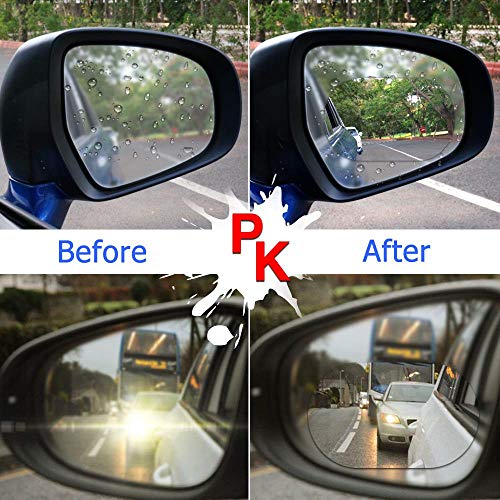 4PCS Car Rearview Mirror Film,Car Side View Mirror,HD Nano Film Anti Fog Glare Rainproof Waterproof Mirror Window Film,Clear Protective Film Sticker Drive Safely for Car Mirrors and Side Windows