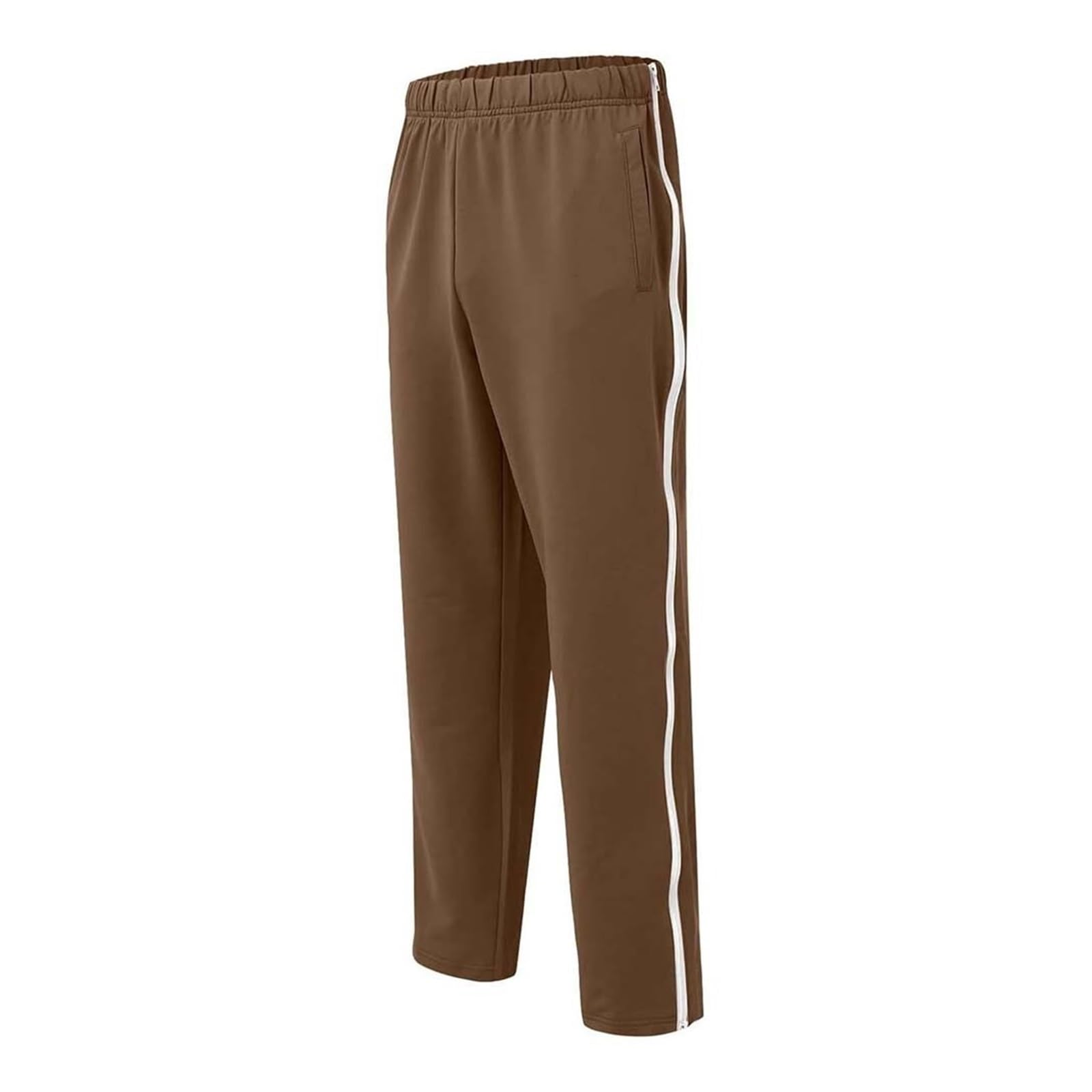 Revalidatiebroeken For Heren En Dames Met Ritssluiting M-3XL, Joggingbroeken For Heren, Trainingsbroeken Met Doorlopende Ritssluiting, Vrijetijdsbroeken, Losse, Casual Sportkleding(Brown,XXL