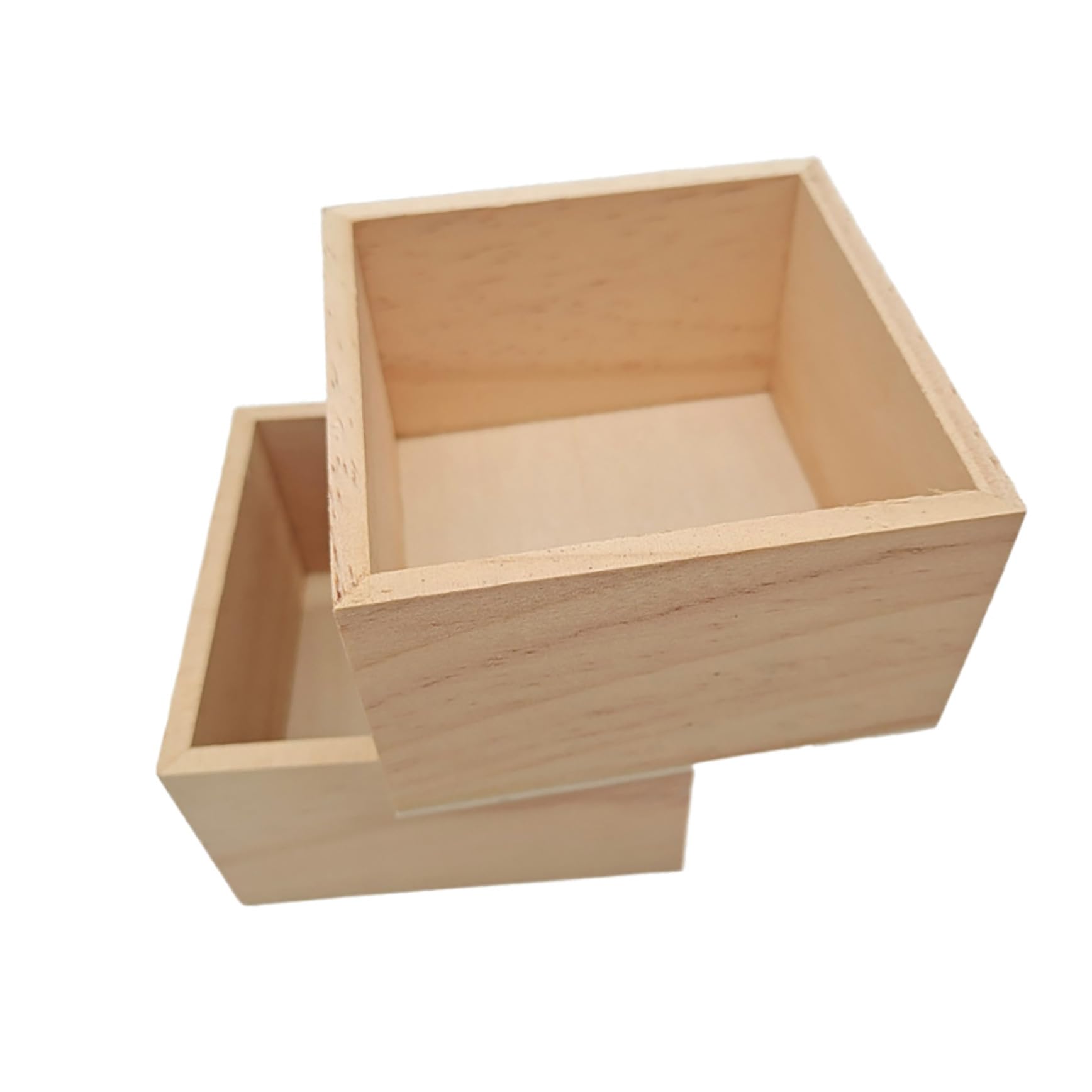 Amazon.co.jp: 2個 正方形 木箱 蓋なし 長10cm 奥6cm 木製 箱 記念品