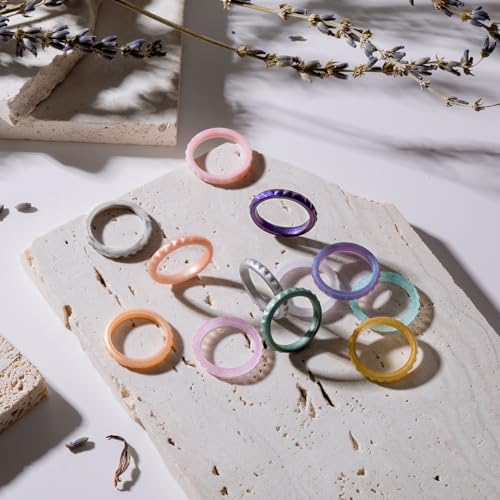 Image of Egnaro Silicone Wedding bands women:2.5mm Wide - 2mm Thick Gold and Silver Rubber Rings with Half Size,4-8 Variety Multipack