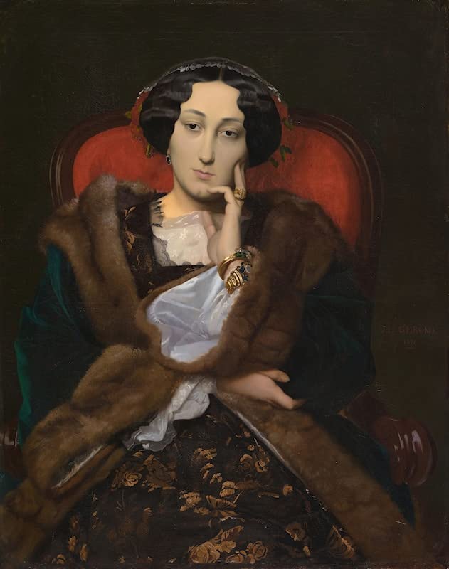 Peinture sur toile portrait de dame Jean-Léon déco murale nordique 60x90cm