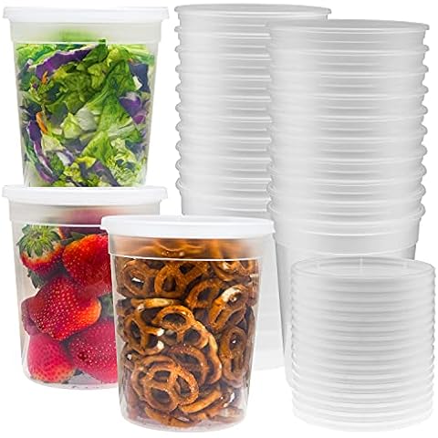 Kunststoff-Behälter mit luftdichten Deckeln, 900 ml, Einweg-Behälter für Mahlzeiten, Mitnehmen, Restaurant und mehr Cover