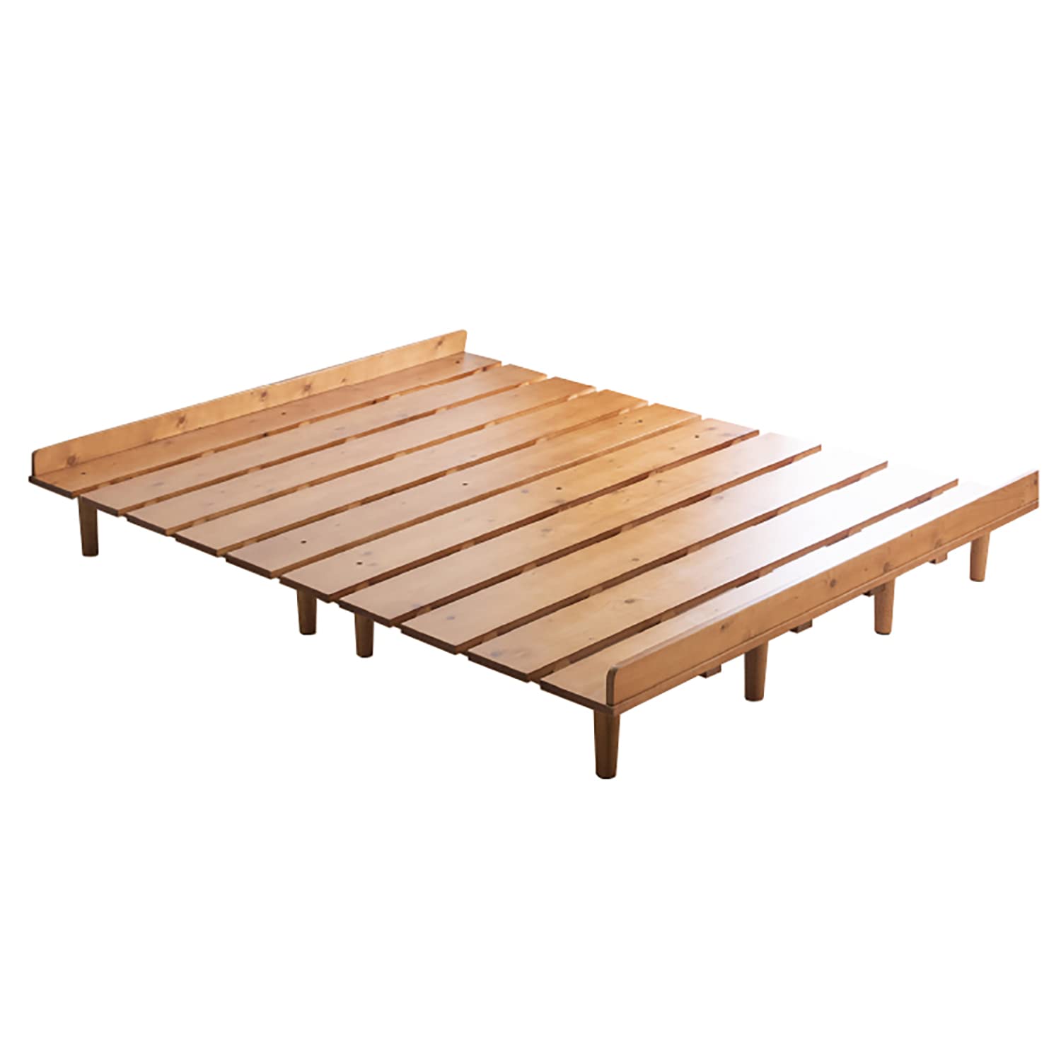 木製スノコベッドフレーム 約200cm x 100cm KAGUWORLD すのこベッド シングル 高さ調整 ベッドフレーム