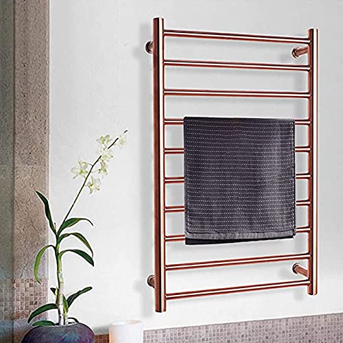 Radiador Calentador de Toallas de Oro Rosa, toallero eléctrico montado en la Pared para baño, toallero termostático de Acero Inoxidable 304, 88 W, 800 x 500 x 120 mm, enchufable (enchufable)