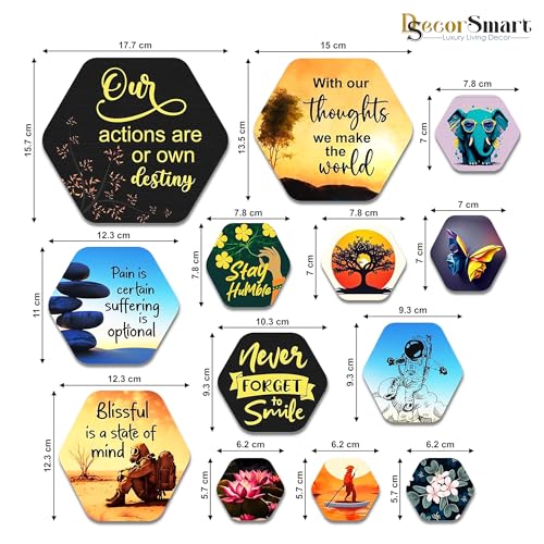 Image of Decor Smart Inspirational Wooden Wall Art | Living Room Decoration | Positive Mindfulness Accent | Home Decor Decorative Artwork | Motivational Quotes Wall Hanging | Spiritual Sticker Panel (WPS 212)
