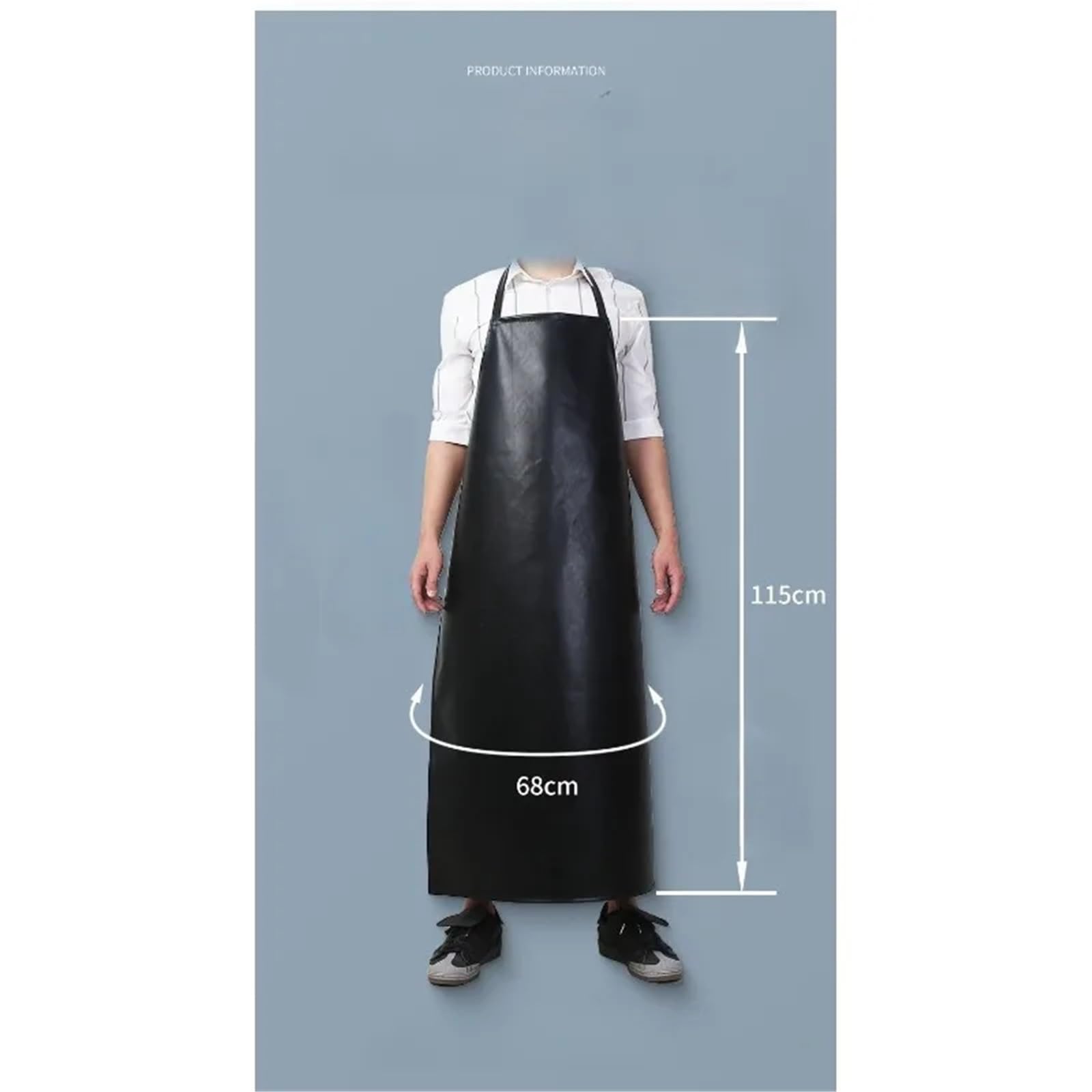 delantal cocina Use cintura extendida trabajo for adultos impermeable a prueba de aceite negro delantal cuero suave hombres mujeres cocina hogar