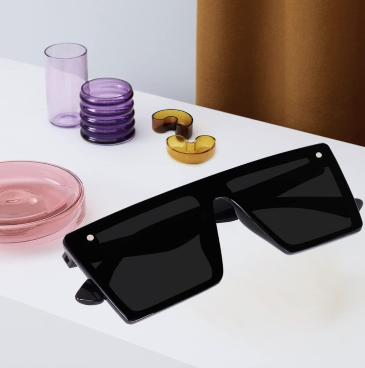 Square Black Frame Sunglasses Polycarbonate Lens for Men and Women | Full Rim | UV Protection Goggles-image-28