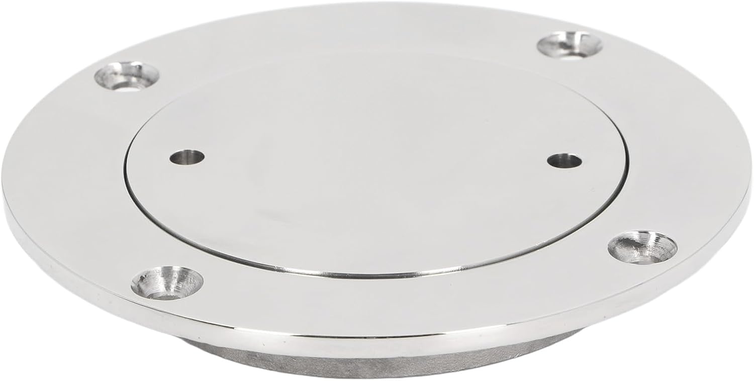 Boat Deck Plate, 316 Stainless Steel Boat Round Hatch Deck Plates Marine Access Port Hatch Cover for Marine Yacht (5 Inch OD 74mm Height 17mm ID