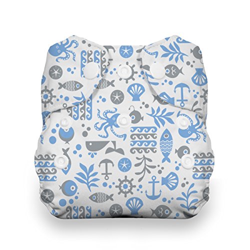 Thirsties Snap All in One Diaper, Ocean Life, Newborn