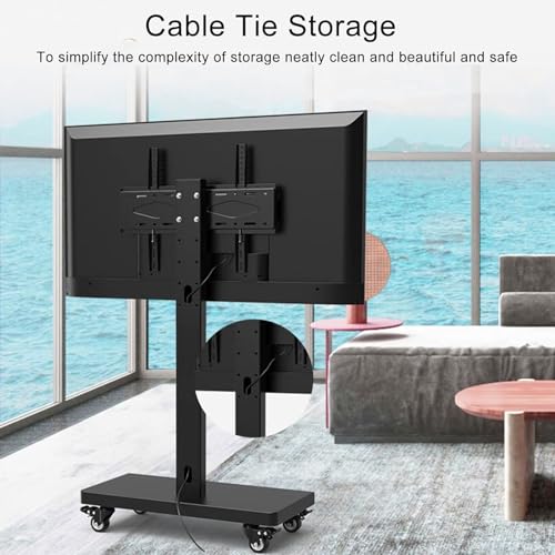 Soporte de piso para TV ajustable con ruedas 32-65 pulg miniatura 3